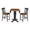 International Concepts 42 in. Solid Wood Dual Drop Leaf Dining Table with 2 Counter Height Stools in Hickory/Washed Coal K45-42DPT-23B-S102-2 - alternate 5